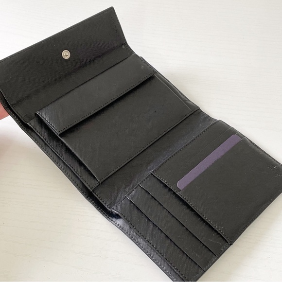 Prada black Tessuto nylon triangle logo trifold wallet - Picture 5 of 11